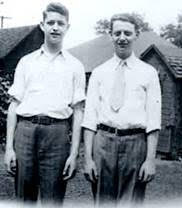 Black and white photo of the Rauch brothers